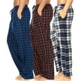 DARESAY Mens 3 Pack Pajama Pants for Men, Microfleece Pajama Pants, Men