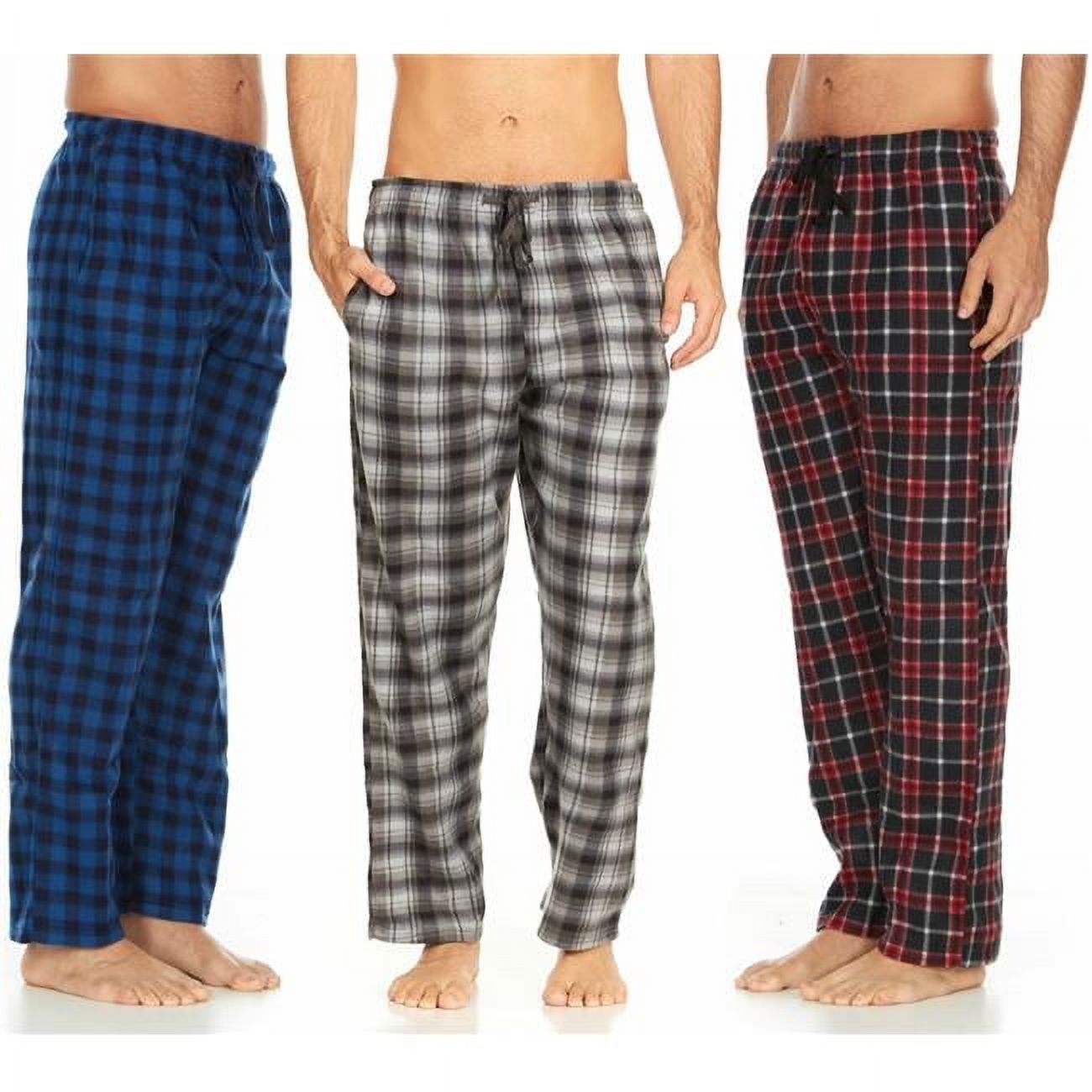 Mens 3 Pack Pajama Pants for Men, Microfleece Pajama Pants, Men's Pajamas, Sleep pants with Pockets, Up to Size 3XL
