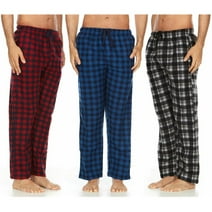 DARESAY Mens 3 Pack Pajama Pants for Men, Microfleece Pajama Pants, Men's Pajamas, Sleep pants with Pockets, Up to Size 3XL