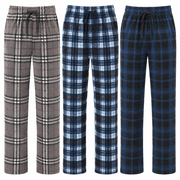 DARESAY Men’s 3-Pack Microfleece Pajama Pants with Pockets & Drawstring – Soft Lounge & Sleep Pants, Up to 3XL