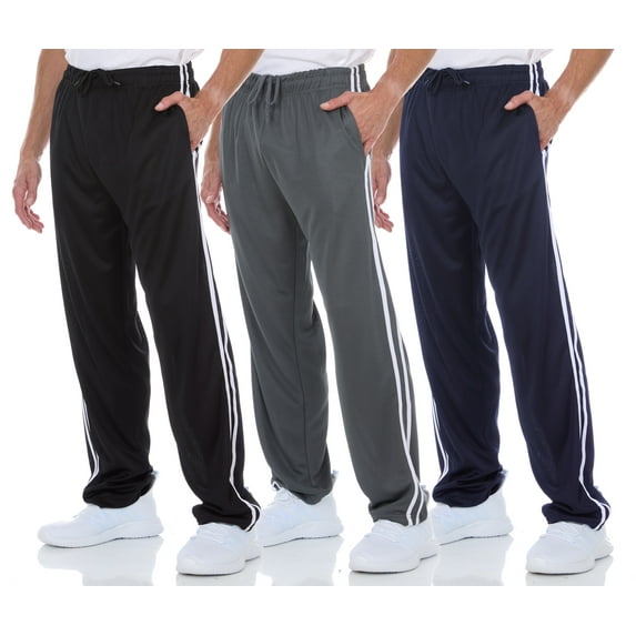 DARESAY Mens Joggers- Quick-Dry Mens Jogging Pants, Elastic Waist With Two Side Pockets, Athletic, Active Pants for Men, 3-Pack, Regular and Big Mens