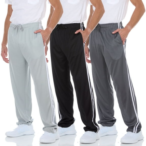 DARESAY Mens Joggers- Quick-Dry Mens Jogging Pants, Elastic Waist With Two Side Pockets, Athletic, Active Pants for Men, 3-Pack, Regular and Big Mens