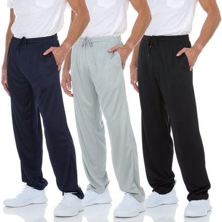 DARESAY Mens Joggers- Quick-Dry Mens Jogging Pants, Elastic Waist With Two Side Pockets, Athletic, Active Pants for Men, 3-Pack, Regular and Big Mens