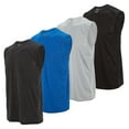 thumbnail image 1 of DARESAY Performance Sleeveless Shirts for Men, Dry Fit Muscle Shirts, Athletic Tops for Workout & Active Wear Tees, Up To 3XL (4 Pack), 1 of 5