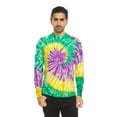 thumbnail image 1 of DARESAY Tie Dye Style Long Sleeve T-Shirt Men Women - Fun, Multi Color Tops, 1 of 2