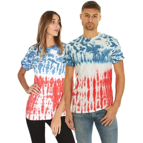DARESAY Tie Dye Style Long Sleeve T-Shirt Men Women - Fun, Multi Color Tops