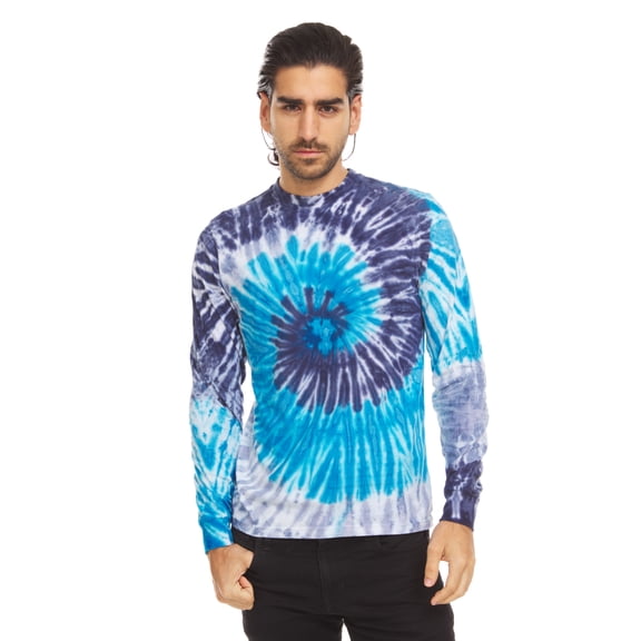 DARESAY Tie Dye Style Long Sleeve T-Shirt Men Women - Fun, Multi Color Tops