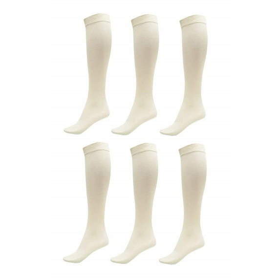 DARESAY Women Trouser Socks with Comfort Band Spandex Opaque Knee High - 6-Pack