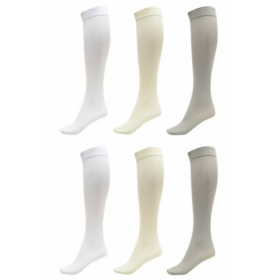 DARESAY Women Trouser Socks with Comfort Band Spandex Opaque Knee High - 6-Pack