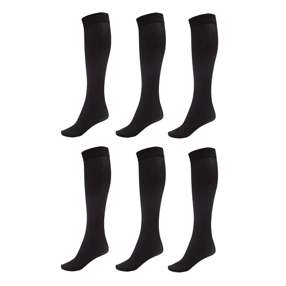DARESAY Women Trouser Socks with Comfort Band Spandex Opaque Knee High - 6-Pack