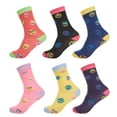 thumbnail image 1 of DARESAY Womens Girls Crew Socks Funny Novelty Colorful Cute Patterned Casual Socks - 6 Pack (Smileys), 1 of 5