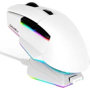 DAREU A955 Lightweight Wireless Gaming Mouse with RGB Charging Dock Tri-Mode 2.4G/USB-C/BT Mouse Up to 12K DPI Optical Sensor -KBS II Buttons Fully Programmable- 120 Hr Battery