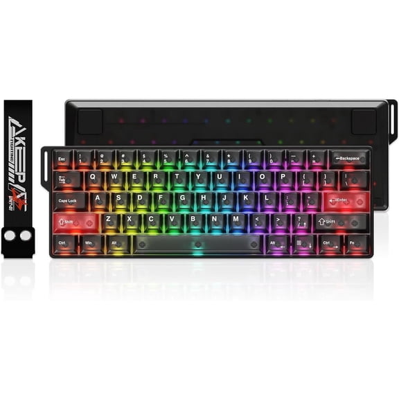 DAREU COOL60 60% Hall Effect Gaming Keyboard with Magnetic Switch, SOCD, 0.01mm Actuation Adjustable Rapid Trigger,8000 Hz Polling, Frosted Transparent Keycaps, Hot-swap, RGB Backlit