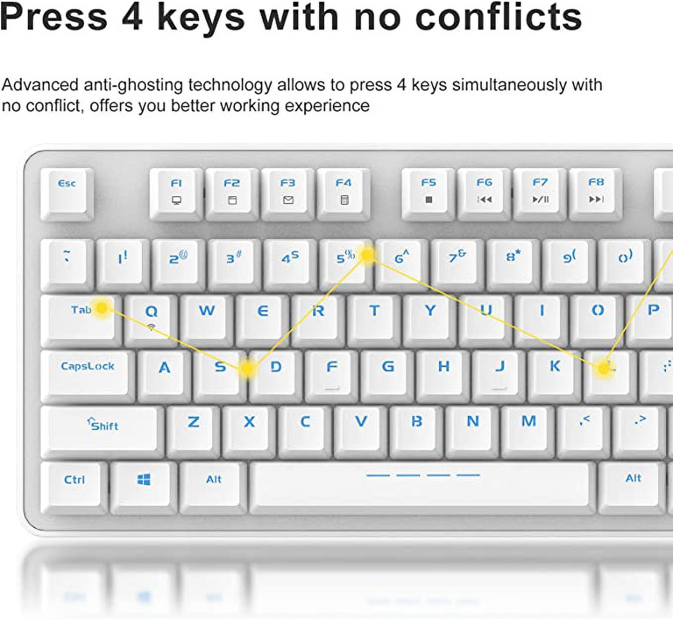 DAREU Wireless Working Keyboard, TKL Ergonomic Mechanical Wireless