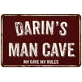 thumbnail image 1 of DARIN'S Man Cave Red Grunge Sign 8 x 12 High Gloss Metal Sign 208120003148, 1 of 1