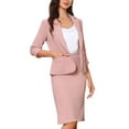 thumbnail image 1 of DARING DIVA 2 Pcs Women's Business Blazer and Pencil Skirt Suit XS Pink, 1 of 6