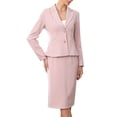 thumbnail image 1 of DARING DIVA 2Pcs Women's Long Sleeve Blazer Pencil Skirt Set S Pink, 1 of 6