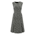 thumbnail image 1 of DARING DIVA A-Line Midi Round Neck Dress S Black Beige, 1 of 6
