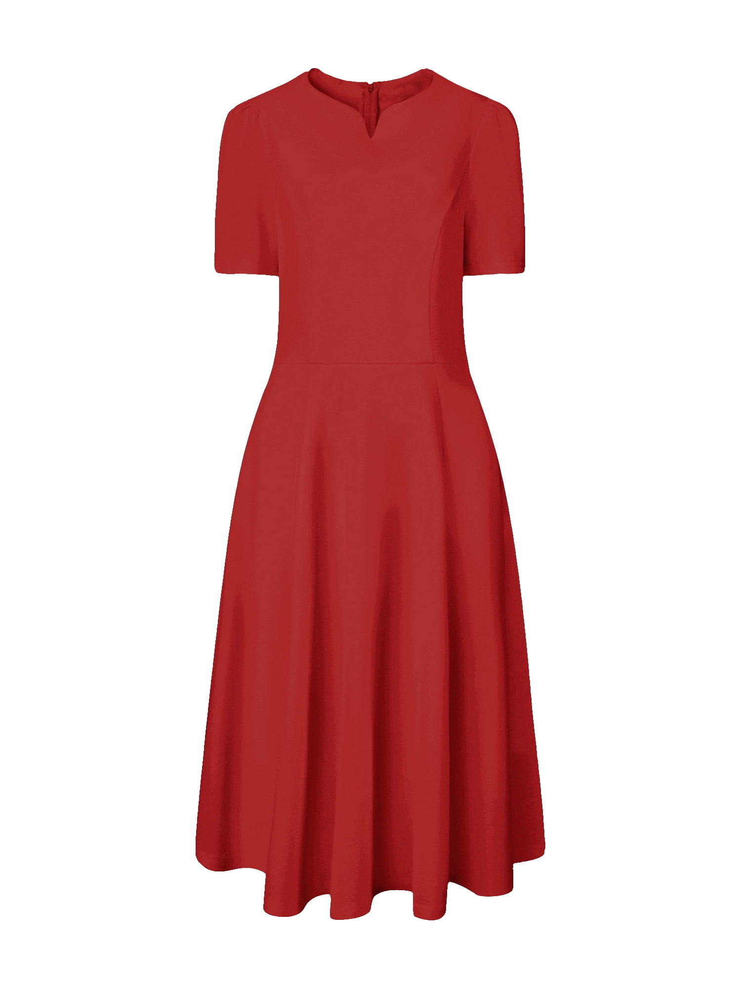 DARING DIVA A-Line Work Church Pockets Dress L Red