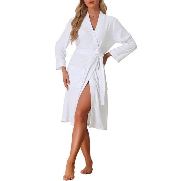 DARING DIVA Bath Robe Durable Luxury Spa Resort Hotel Bathrobe S White