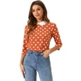thumbnail image 1 of DARING DIVA Blouses 3/4 Sleeves Solid Office Work Tops XL Orange, 1 of 6