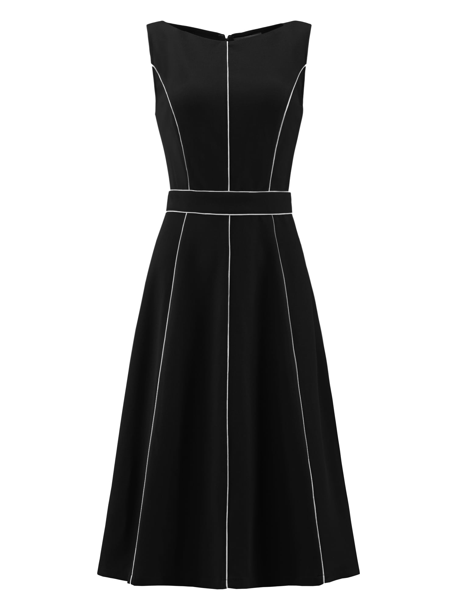 DARING DIVA Boat Neck Sleeveless Elegant Cocktail A-Line Flare Dress XL Black