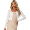 thumbnail image 1 of DARING DIVA Bolero Sheer Textured Crop Cardigan Shrug M White, 1 of 6