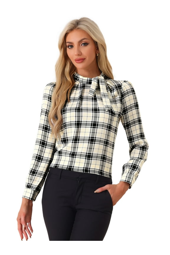 DARING DIVA Bow-Tie Neck Shirt Tops XL Beige Black