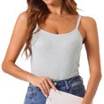 thumbnail image 1 of DARING DIVA Women's Tank Top with Built in Bra Adjustable Spaghetti Strap 2XL Grey, 1 of 6
