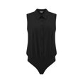 thumbnail image 1 of DARING DIVA Button Up Body Suit Work Collared Bodysuit M Black, 1 of 6