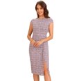 thumbnail image 1 of DARING DIVA Cap Sleeve Front Side Split Elegant Tweed Dress XS Pink, 1 of 6