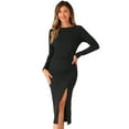 thumbnail image 1 of DARING DIVA Casual Bodycon Long Sleeve Midi Dress S Black, 1 of 6