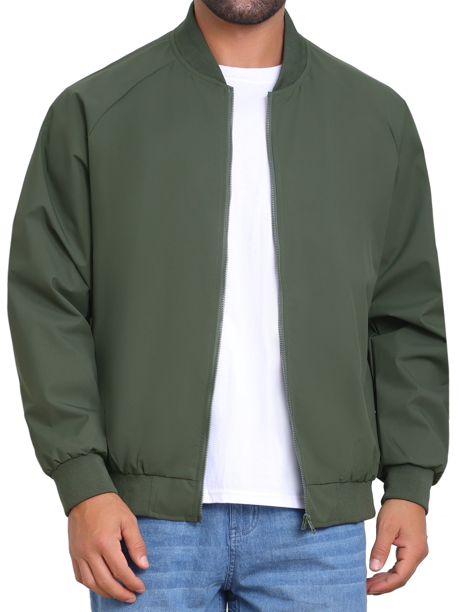 DARING DIVA Casual Stylish Lightweight Full Zip Up Bomber Jacket 2XL Green