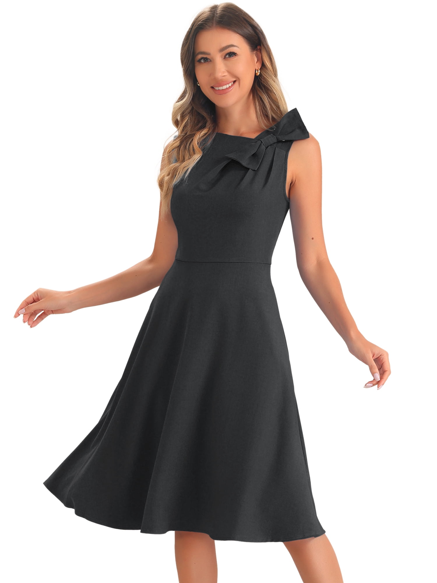 DARING DIVA Cocktail Flared Sleeveless Midi Dresses XS Black
