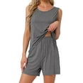 thumbnail image 1 of DARING DIVA Cotton Loungewear Tank Shorts Casual 2 Pieces Pajamas Set 3XL Grey, 1 of 7
