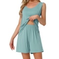 thumbnail image 1 of DARING DIVA Cotton Loungewear Tank Shorts Casual 2 Pieces Pajamas Set M Blue, 1 of 7