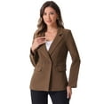thumbnail image 1 of DARING DIVA Double Breasted Work Office Blazer L Brown, 1 of 6