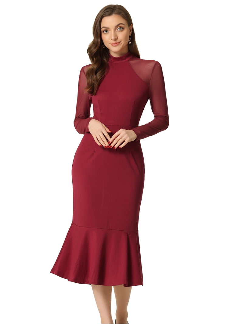 red mesh mermaid dress Straight Across Lace-up Back Sequin Mesh Mermaid Dress XS / Lilac