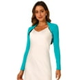 thumbnail image 1 of DARING DIVA Elegant Solid Color Bolero Shrug XS Black S Blue Green, 1 of 6