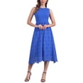thumbnail image 1 of DARING DIVA Eyelet Sleeveless A Line Midi Tank Dress XL Royal Blue, 1 of 6