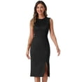 thumbnail image 1 of DARING DIVA Faux Suede Sleeveless Split Hem Dress L Black, 1 of 6
