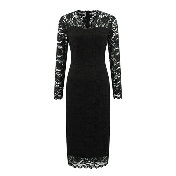 DARING DIVA Floral Lace Wedding Bodycon Pencil Dress 2XL Black