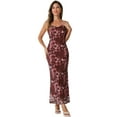 thumbnail image 1 of DARING DIVA Floral Maxi Spaghetti Strap Bodycon Dress S Burgundy, 1 of 6