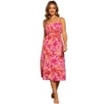 thumbnail image 1 of DARING DIVA Floral Midi Spaghetti Straps Square Neck Dress XS Hot Pink, 1 of 6