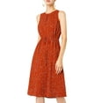 thumbnail image 1 of DARING DIVA Floral Sleeveless Drawstring Waist A-Line Dress XS Red, 1 of 6