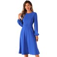thumbnail image 1 of DARING DIVA Flowy Midi Lantern Fall Winter Dress XS Royal Blue, 1 of 6