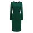thumbnail image 1 of DARING DIVA Women's Vintage Pencil Asymmetrical Neck Long Sleeves Dress XL Green, 1 of 7
