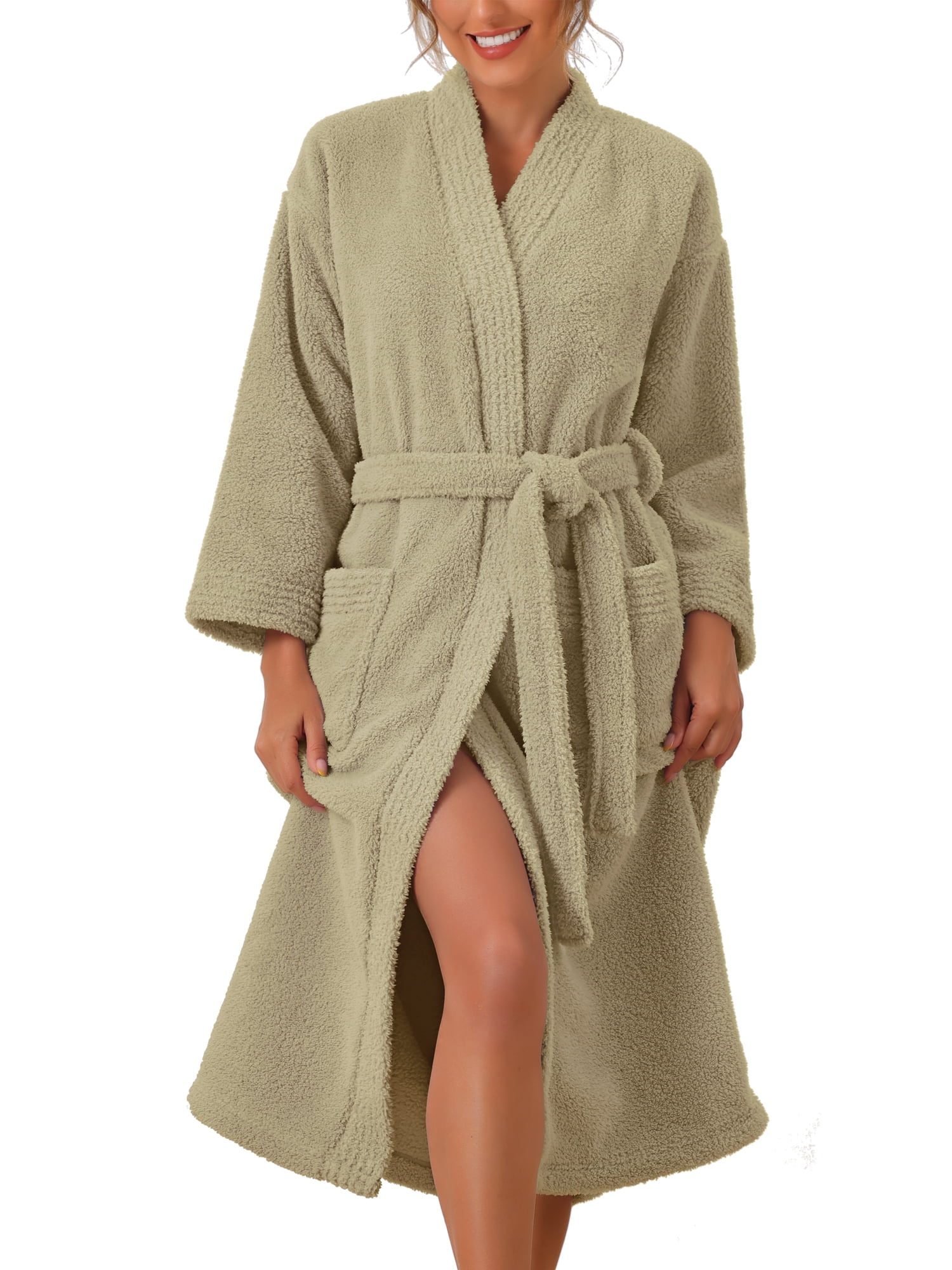 DARING DIVA Fuzzy Fluffy Plush Bathrobe for After Shower Spa Bath XL Yellow