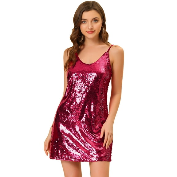 DARING DIVA Halloween Costume Glitter Sequin Spaghetti Strap Dress XL Red