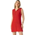 thumbnail image 1 of DARING DIVA Hooded Knitted Mesh Sleeveless Mini Dress S Red, 1 of 6